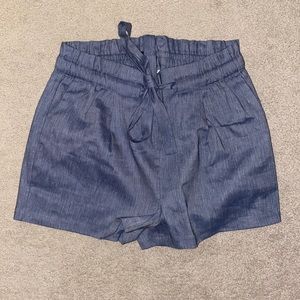 High Waisted Chambray Shorts